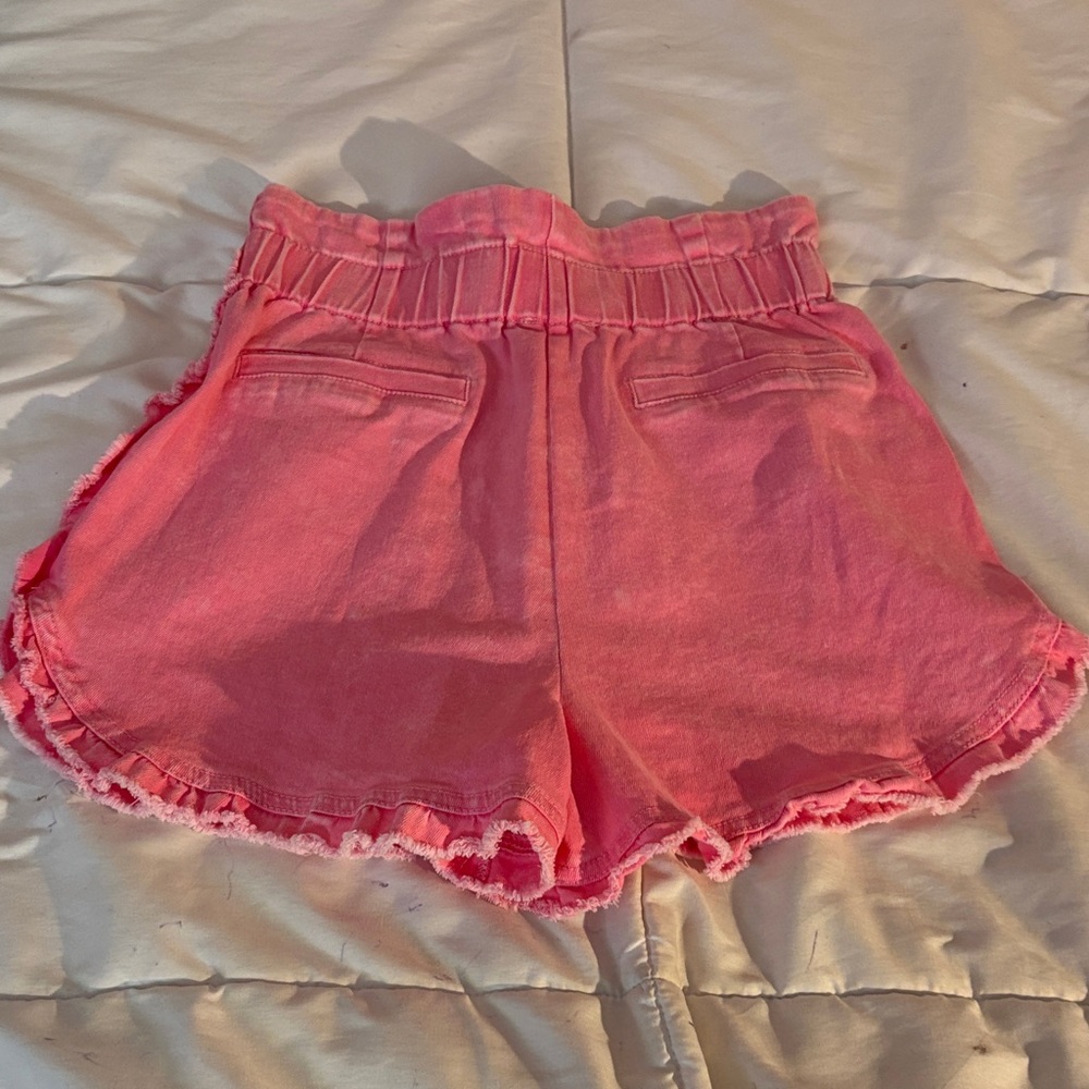 Skies are Blue High Rise Pink Denim Shorts - Picture 6 of 7